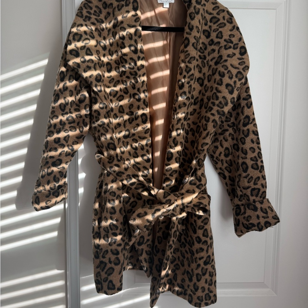 Mud Pie Animal Print Belted Jacket